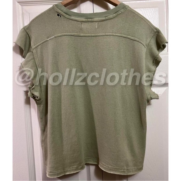 Free People Distressed Warrior Tee Sage XS - Picture 4 of 10